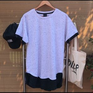 SEIZE & DESIST DOUBLE LAYERED ELONGATED TEE